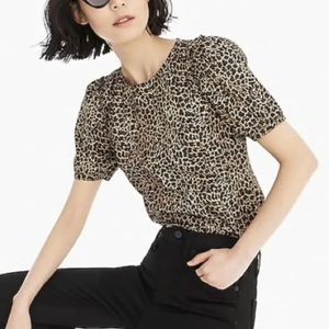 J. Crew Leopard Print Top Sz M